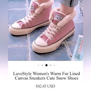 🆕women’s Oxdans pink fur lined sneakers.